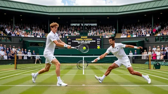 Sinner domina Djokovic e avança à final de Wimbledon em sets diretos