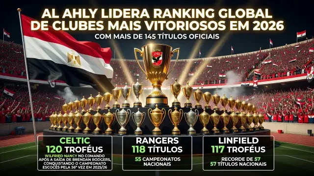 Al Ahly Lidera Ranking Global de Clubes Mais Vitoriosos em 2026
